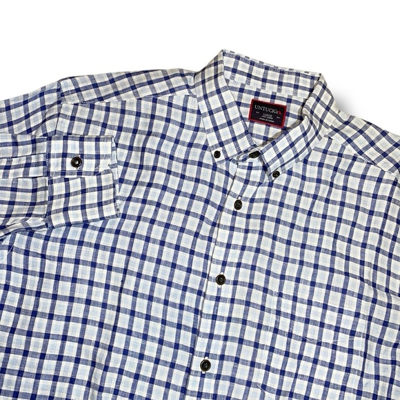 UNTUCKit Other - Untuckit Shirt Mens‎ L Blue Plaid Casual Long Sleeve Button Up